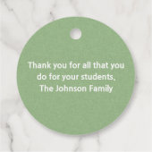 Helping Me Grow Teacher Gift Metal フェイバータグ (裏面)