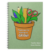 Helping me Grow Teacher Gift Spiral Photo Notebook ノートブック (正面)