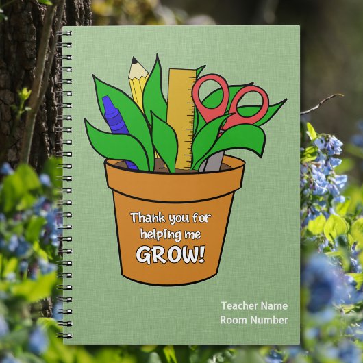 Helping me Grow Teacher Gift Spiral Photo Notebook ノートブック