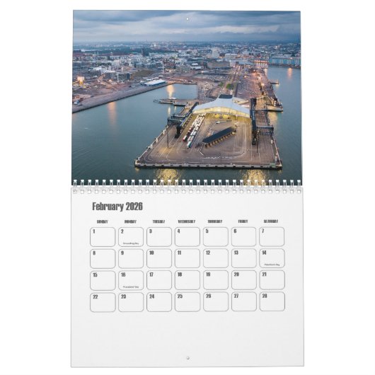 Helsinki-Finland Calendar カレンダー (2月 2026)