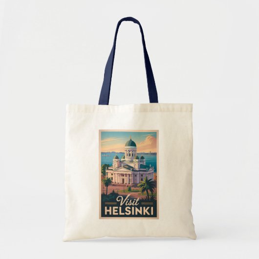 Helsinki Finland Cathedral Travel Art Vintage トートバッグ (正面)