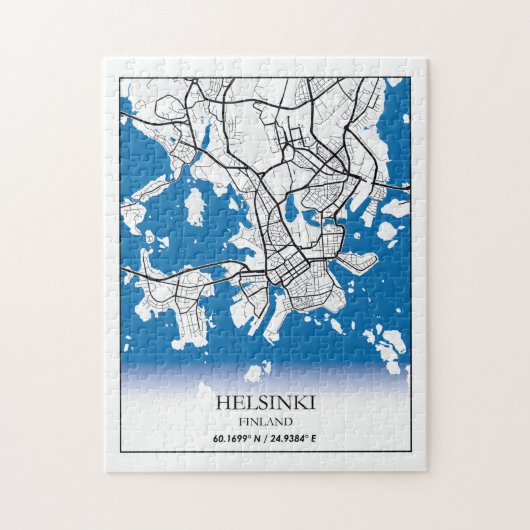 Helsinki Finland City Map Coordinates Travel ジグソーパズル (縦)