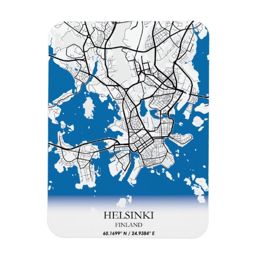 Helsinki Finland City Map Coordinates Travel マグネット (縦)