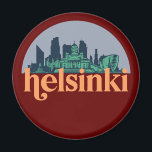 Helsinki Finland City Skyline Retro Cityscape Art マグネット<br><div class="desc">Vintage and retro city design with beautiful skyline, tourist attraction and cityscape art. Cool skyscraper and building silhouette illustration merchandise for tourist and traveler. Perfect as souvenir to bring back home when travelling all around the world. Save the memory of your travel and vacation with family and friends. Background color...</div>