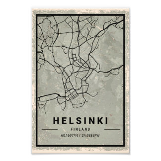 Helsinki finland map print poster canvas フォトプリント           