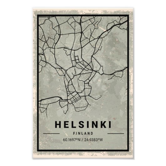 Helsinki finland map print poster canvas フォトプリント            (正面)