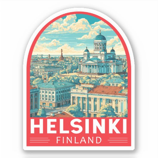 Helsinki Finland Travel Art Emblem シール (正面)
