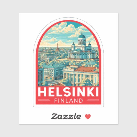 Helsinki Finland Travel Art Emblem シール (シート)