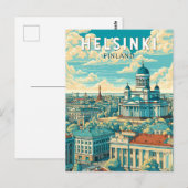 Helsinki Finland Travel Art Vintage ポストカード (正面/裏面)
