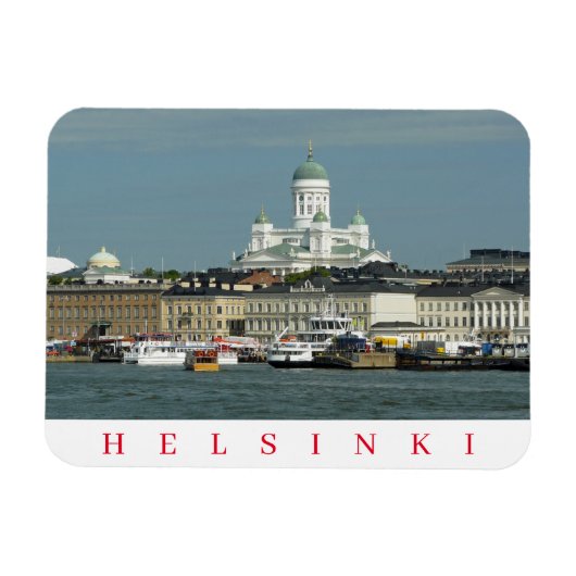 Helsinki harbor and cathedral fridge magnet マグネット (横)