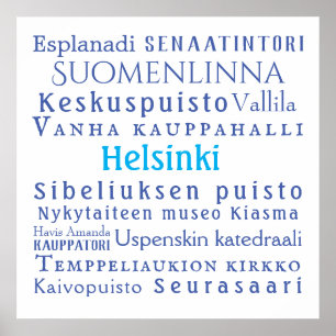 Helsinki Landmarksバリューポスター紙(マット) ポスター