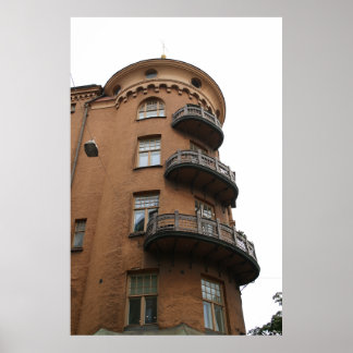 Helsinki Turret Architecture: Art Nouveau Building ポスター