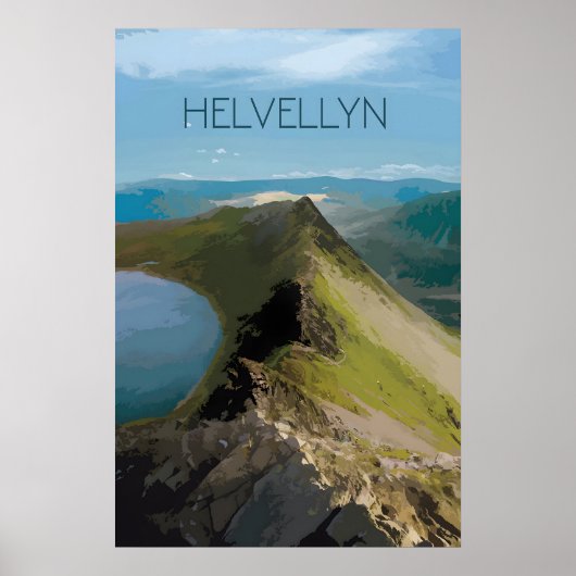 Helvellyn Mountain Travel Poster ポスター (正面)