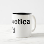 Helveticaはっきりした ツートーンマグカップ (正面右)