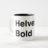 Helveticaはっきりした ツートーンマグカップ (正面左)