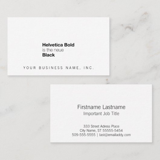 Helveticaはっきりしたneueの黒です 名刺 (正面/裏面)