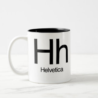 Helveticaタイポグラフィのマグのアルファベット- ツートーンマグカップ