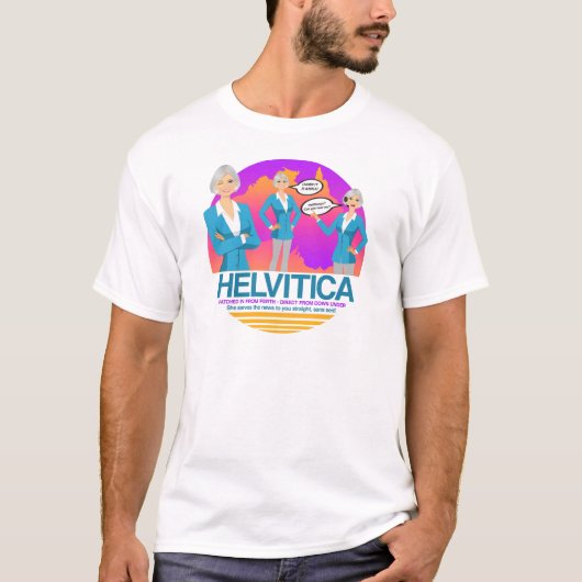 "HELVETICA @ジョンの丘によってインスパイアニュースの机" Tシャツ (正面)
