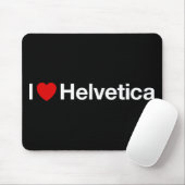 Helvetica Iハート マウスパッド (マウス)