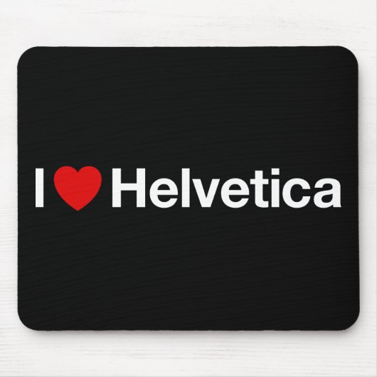 Helvetica Iハート マウスパッド (正面)