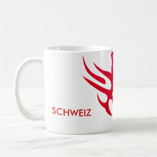 helvetica-rot, 1291, SCHWEIZ コーヒーマグカップ