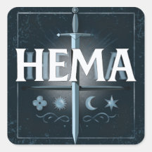 HEMA中世の剣のエンブレム - ブルー・グラフィティ・スタイル
