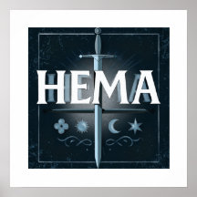 HEMA中世剣エンブレム - ブルー・グラフィティ風