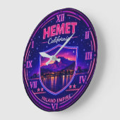 Hemet California Mountain Reflection ラージ壁時計 (傾斜)
