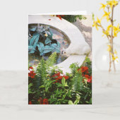 Hemingway猫1 -挨拶及びメッセージカード カード (黄色い花)