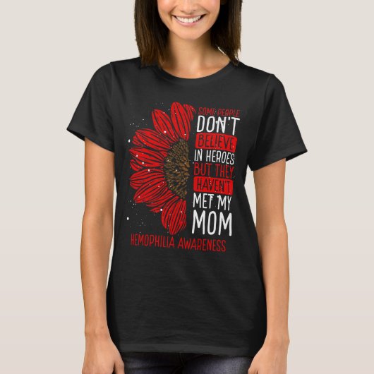 Hemophilia Awareness Ribbon Mom Warrior Tシャツ (正面)