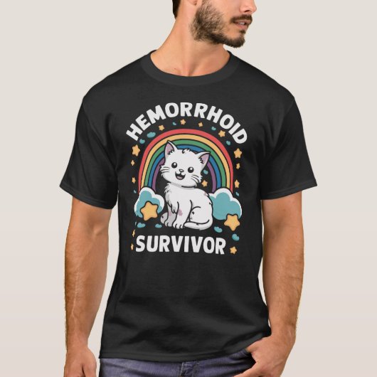 Hemorrhoid Survivor Cat Tシャツ (正面)