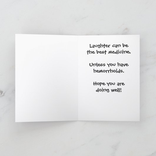 Hemorrhoids Get Well Card TPB-1 カード (内部)