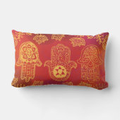 HEMSAハンドレトロレッド金ゴールドロング装飾用クッション ランバークッション (裏面)