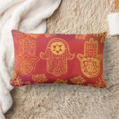 HEMSAハンドレトロレッド金ゴールドロング装飾用クッション ランバークッション (ブランケット)