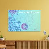 Hemsa Canvasバルミツワーサインインメモリボード キャンバスプリント (インサイチュ (リビング))