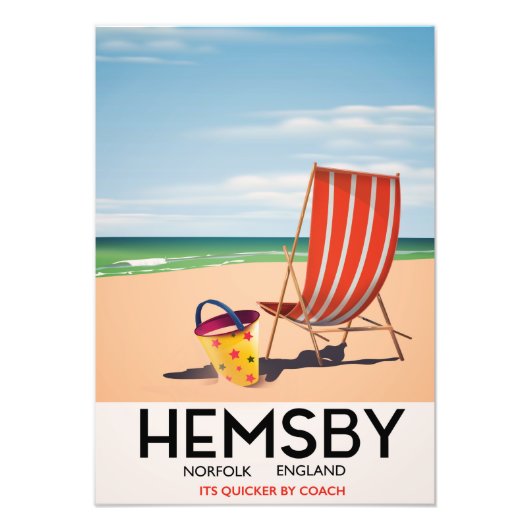 Hemsby Norfolk 旅行ポスター フォトプリント (正面)