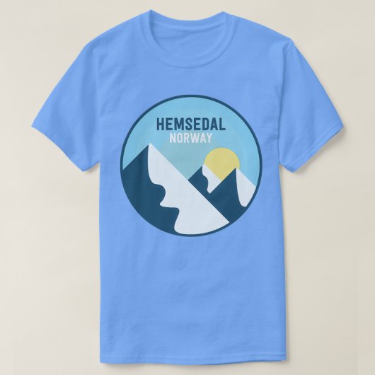 Hemsedal Norway Mountains Tシャツ (デザイン正面)