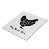 Henおもしろいで熱狂するな鶏の女性 タイル (側面)