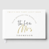 Henパーティー未来ミセス名黒金ゴールドスクリプト ゲストブック (正面)