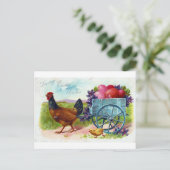 Hen引きカートイースターヴィンテージはがき シーズンポストカード (スタンド正面)