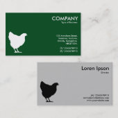 Hen記号 – 濃い緑の上の白02481c 名刺 (正面/裏面)