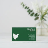 Hen記号 – 濃い緑の上の白02481c 名刺 (スタンド正面)