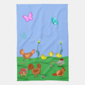 Hen and chicks  キッチンタオル (縦)