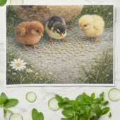 Hen and Chicks Farm Kitchen Towel キッチンタオル (折り畳み)