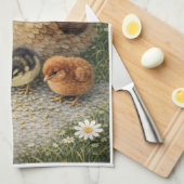 Hen and Chicks Farm Kitchen Towel キッチンタオル (四つ折り)