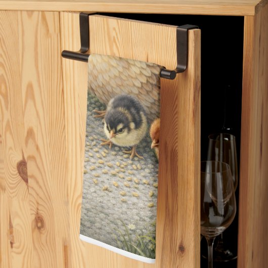 Hen and Chicks Farm Kitchen Towel キッチンタオル (三つ折り)