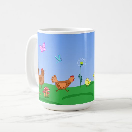 Hen and chicks Mug コーヒーマグカップ (正面左)