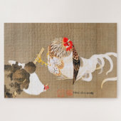 Hen and Rooster with Grapevine by Ito Jakuchu ジグソーパズル (横)