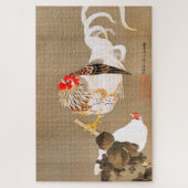Hen and Rooster with Grapevine by Ito Jakuchu ジグソーパズル (縦)