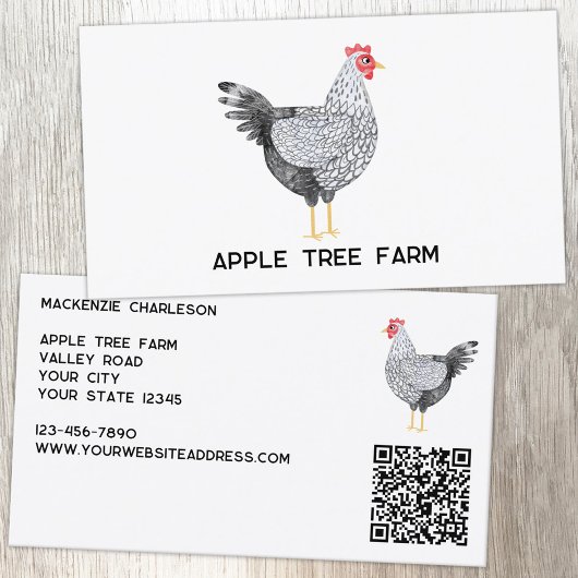 Hen Chicken Poultry Egg Farm QR Code 名刺